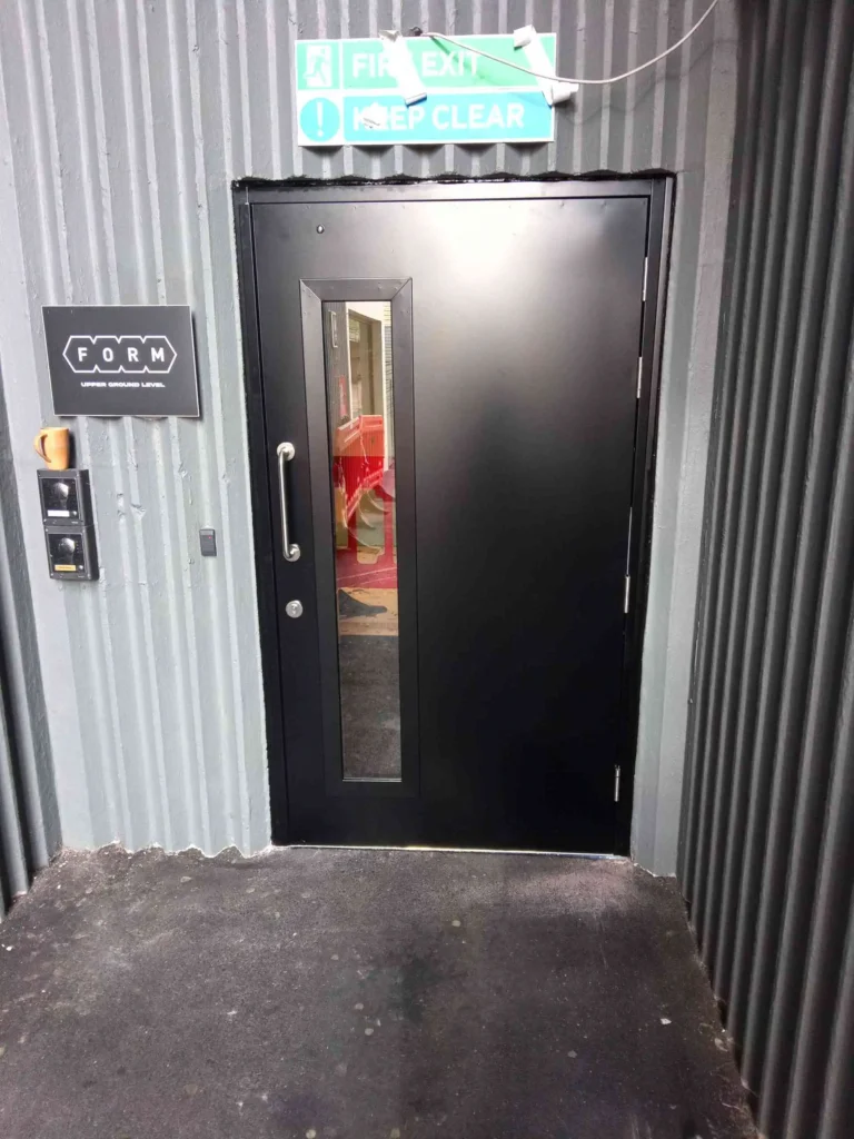 Steel ginged door set use